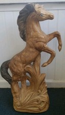 LARGE CERAMIC TAN HAND PAINTED HORSE APPROX 28" IN HEIGHT