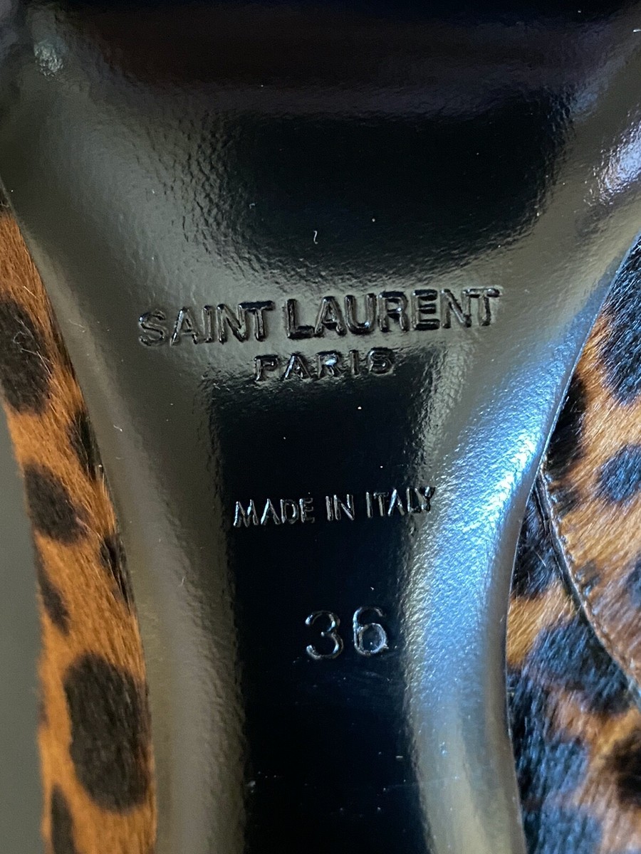 NIB Saint Laurent YSL Lou Brown Leopard Pony Hair Knee High NIB Saint Laurent YSL Lou Brown Leopard Pony Hair Knee High