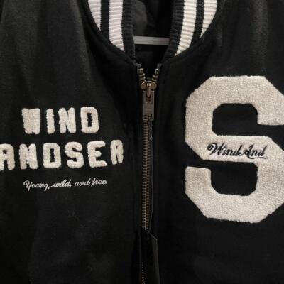 WIND AND SEA Beyouth S Varsity Jacket Size S Black Used WIND AND SEA Beyouth S Varsity Jacket Size S Black Used