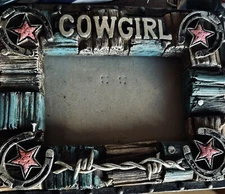 Red Shed Photo Frame 4x6 Brown Silver Pink Horseshoe Western Design COWGIRL NEW