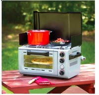 Outdoor Gas Camping Stove Picnic 2 Burner Oven Travel Pizza Bake Camper Cooking Outdoor Gas Camping Stove Picnic 2 Burner Oven Travel Pizza Bake Camper Cooking