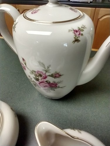 RARE Johann courtship Pink Red roses coffee pot Cramer & Sugar EX COND. - Picture 8 of 15