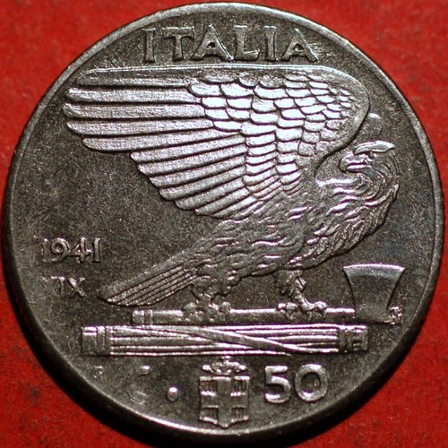 1941 XIX Italy 50 Centesimi Vittorio Emanuele III KM# 76b