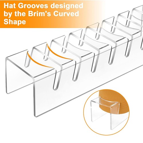 1/2X Acrylic Baseball Cap Rack Hat Holder Display Stand Closet Organizer Storage - Picture 10 of 22
