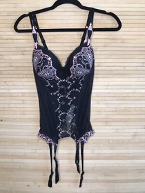 NWT LISE CHARMEL Apprivoise-moi Swarovski Bustier Corset suspender bra sz 32 D