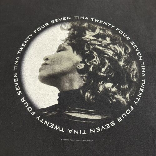 VTG 1999 T-Shirt Tina Turner World Tour Twenty Four Seven Around 2000 Sz L 90's - Picture 2 of 8