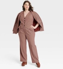 Women  s A New Day Blazer Brown Plaid SZ. XXL NWT
