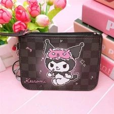 Sanrio Kawaii Kuromi Coin Purse Card Holder Key Chain Backpack ID Tag US