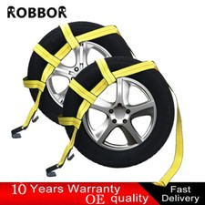 2pack Robbor Car Basket Tow Dolly Straps With Flat Hook Brightly Yellow Set