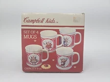 Set Of 4 Vintage 1990 Campbell Soup Kids 9oz Ceramic Coffee Cups Mugs