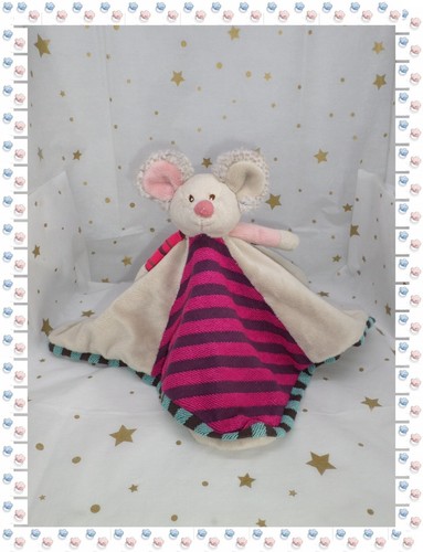 ⑭ - Doudou Semi Plat Souris Beige Framboise Marron .... Bukowski | eBay