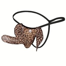 Mens Novelty Elephant Trunk Thong G-String Pants Underwear Sexy Leopard Stag 