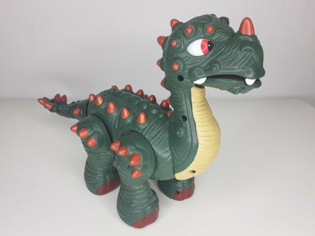 2008 Spike Jr Roaring Walking Dinosaur P5454 Fisher Mattel Imaginext Green for sale online