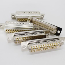 50pcs Gold Pin 25pin 2 Row D-Sub Male Socket Solder Chassis Connector RS232