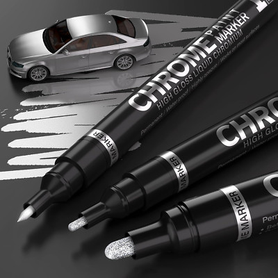 KERIFI Silber Liquid Chrom Marker Dauerhaft Kunst Flüssig-Chrom-Marker-Set, Refl