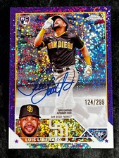 2023 Topps Chrome PURPLE SPECKLE REFRACTOR ROOKIE AUTO Luis Liberato 124/299