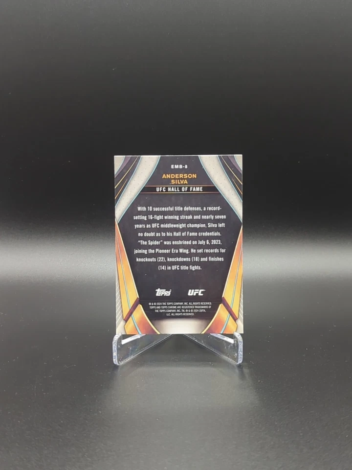 Anderson Silva "The Spider"2024 Topps Chrome UFC Hall of Fame #EMB-8 Mint  - Image 2 of 2