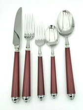 Claridge Burgundy Stainless Steel 5 Pc. Place Setting by Mikasa #10981