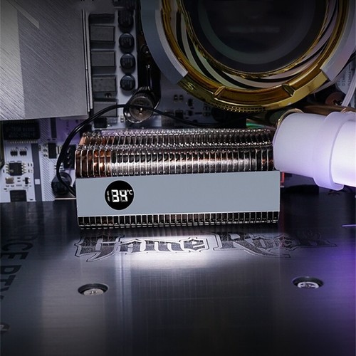 M.2 SSD Heatsink Copper Heat Pipes & Aluminum Radiator Fin + Temperature Display - Picture 9 of 11