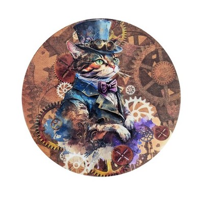 Steampunk gekleidet Hund & Katze gegoogelt Untersetzer Vintage viktorianischer Stil Getränkematten