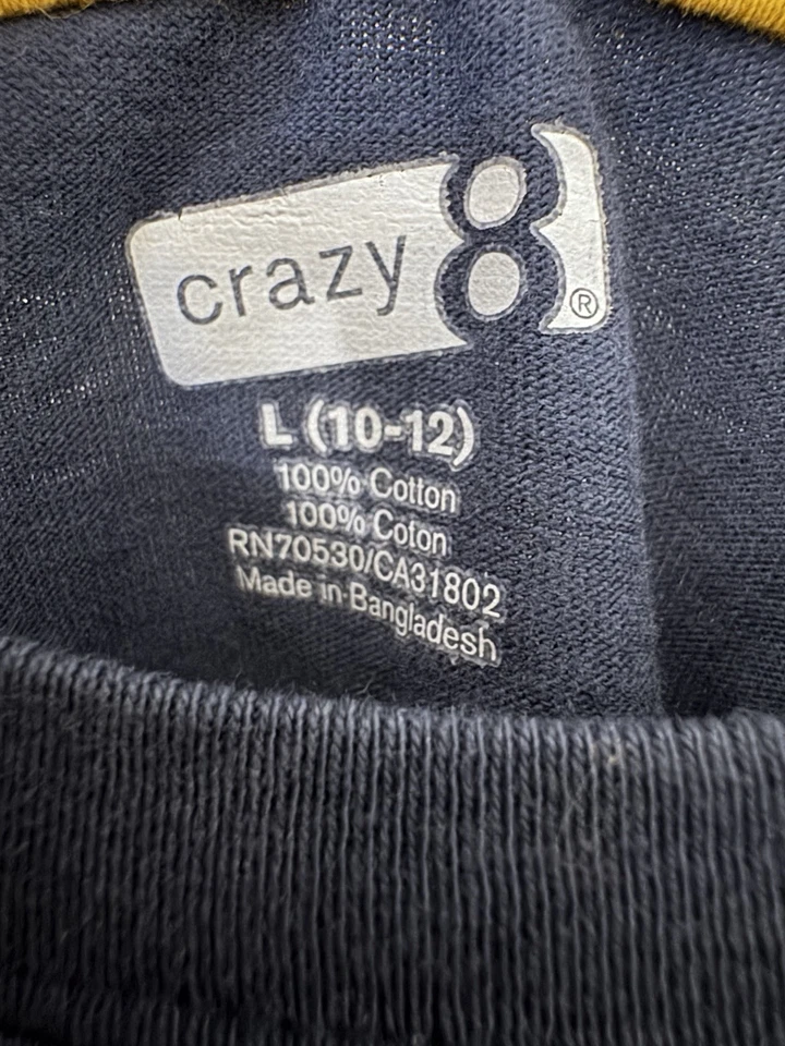 Crazy 8 Boys L (10-12) Blue Navy Long Sleeve Graphic Tee High Score Gamer Top - Image 3 of 4