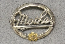 WWII era Sweetheart Pin/Brooch: "MOTHER" w/Army Eagle on oval