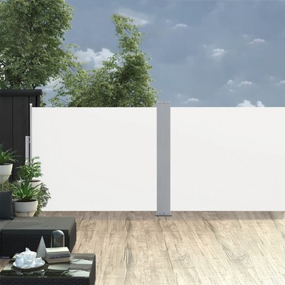 Retractable Side Awning Cream 55.1''x393.7