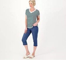 NYDJ Curves 360 Slim Straight Capri Jeans Caliente Med Wash Sizes 4, 6