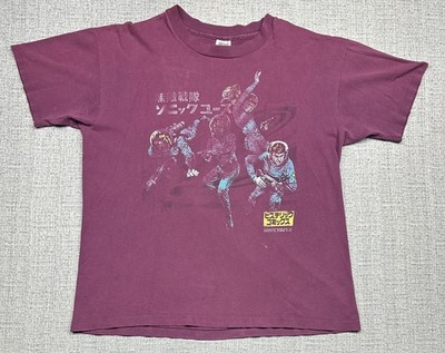 Vintage Sonic Youth Shirt Mens XL Purple Anvil Astronaut Double Sided Made USA
