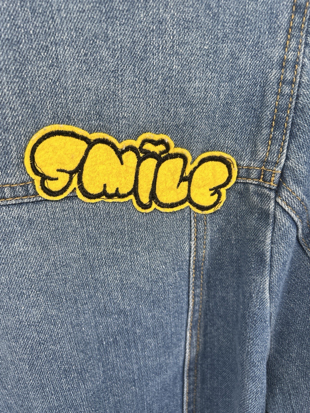 Highway Patchwork Cropped Jean Jacket Juniors XL … - image 10