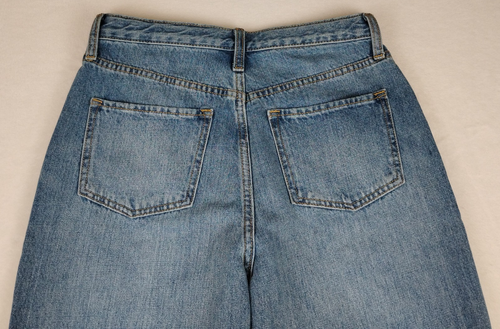 Old Navy Jeans Girls Sz 16 Blue High-Rise Slouchy Straight Adjustable Frayed Hem - Picture 5 of 10