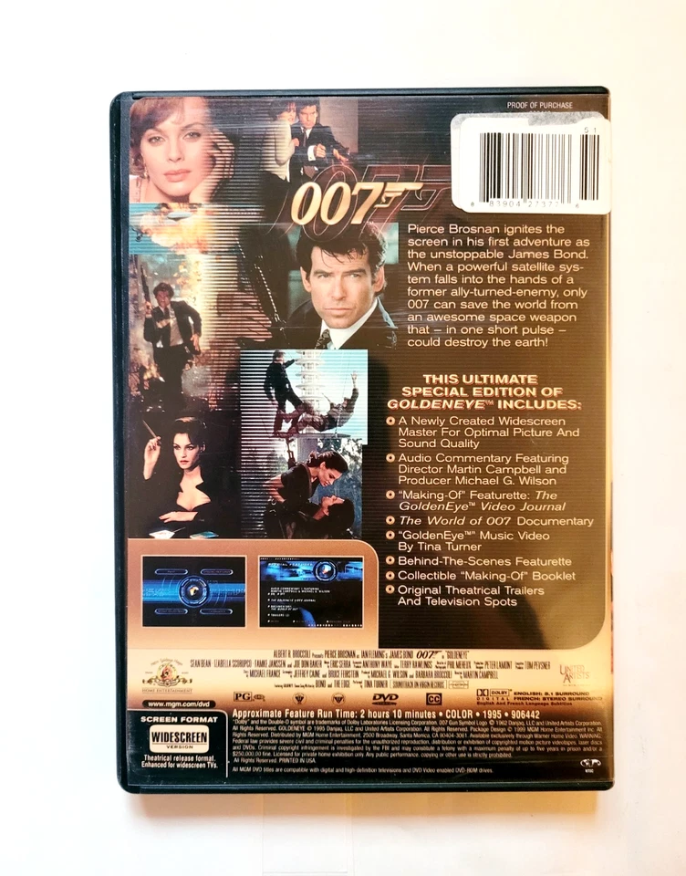 Golden Eye DVD 007 Special Edition Action Thriller 1995 PG13 Free Shipping - Image 2 of 3
