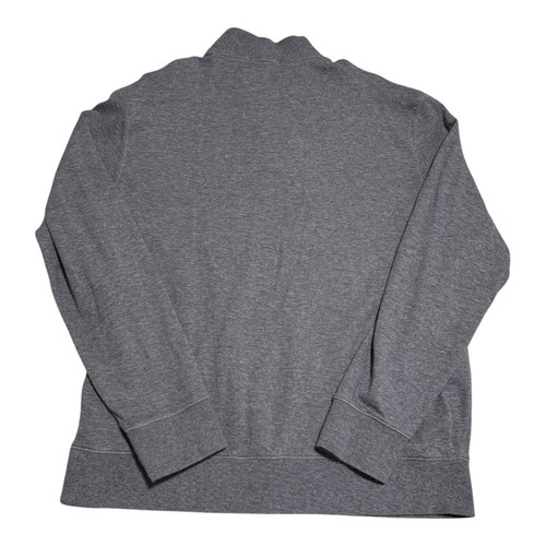 Polo Ralph Lauren 1/4 Zip Gray Heather Pullover Sweater Mens L Navy Blue Pony - Picture 3 of 8