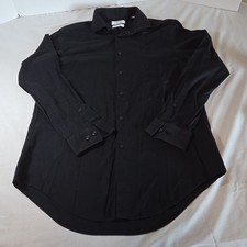 Calvin Klein Slim Fit Stretch Mens Black Long Sleeve Button Up Size M 15.5 32/33