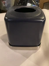 International Inc. Tissue Dispenser Over The Top Tissue Box Cover Blue/Silver