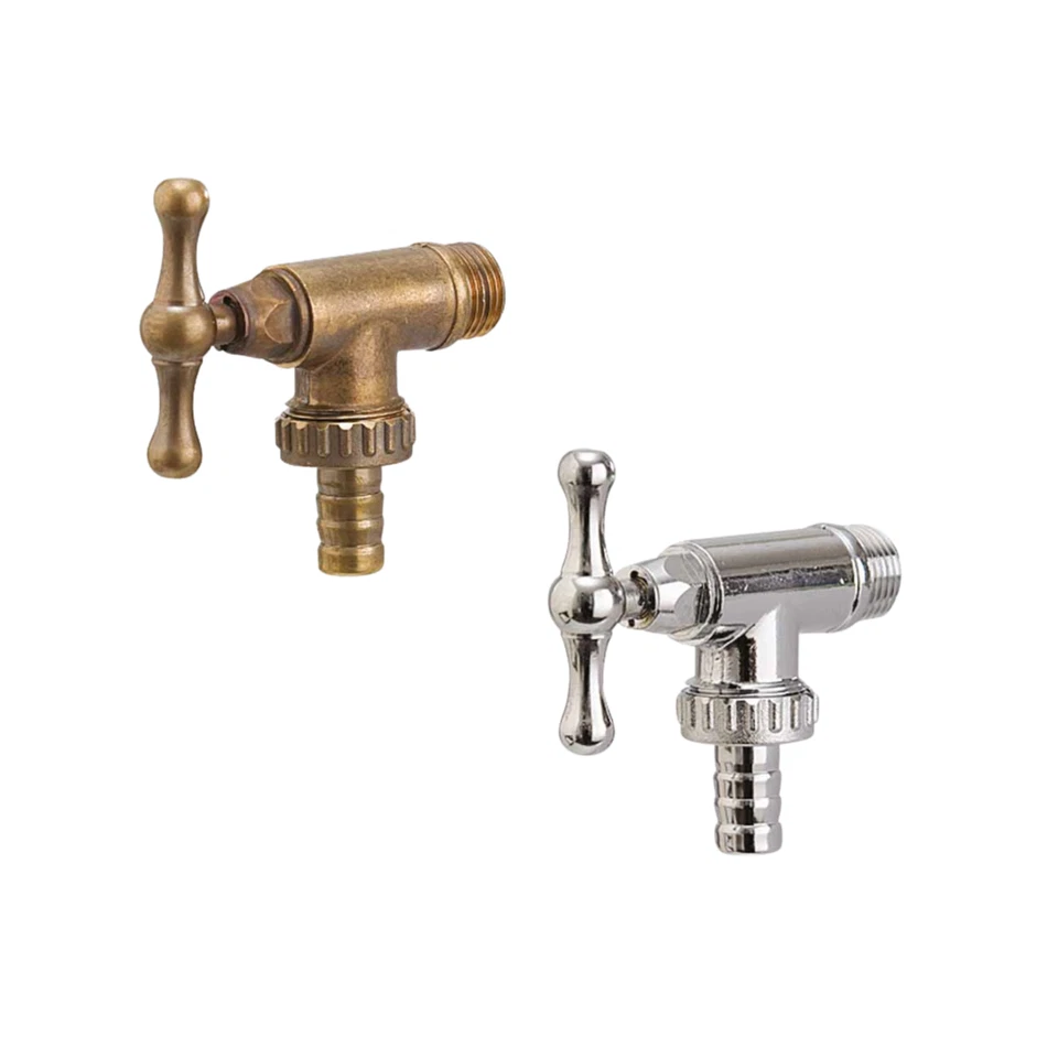 Belfer RUB010 Rubinetto Laterale in Ottone Semplice o Cromato per Fontane