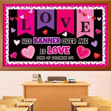 Valentines Day Religious Bulletin Board Decoration Set, Valentines Day Christ...