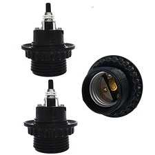 Bottom Turn Knob Socket, 3-Pack E26 Base Threaded Phenolic Bottom Turn Knob B