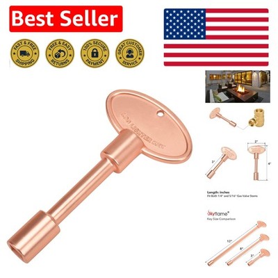 Rose Gold Universal Gas Valve Key - Elegant 3'' Handle for Fire Pit & Fireplace