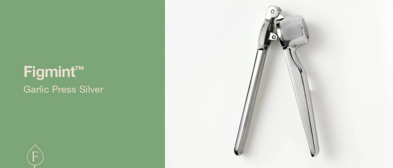 Garlic Press Silver - Figmint™: Zinc Mincer, Crusher, Dishwasher-Safe, 6.53" Dep