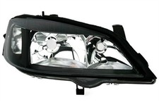 Klarglas Front Haupt Scheinwerfer Schwarz Rechts H7/HB3 passend für Opel Astra G