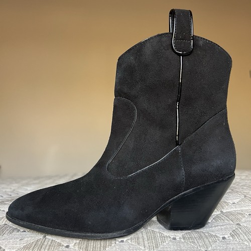 Giuseppe Zanotti Black Suede w/ Patent Leather Trim Western Boots EU 36 US 6 - Picture 2 of 17