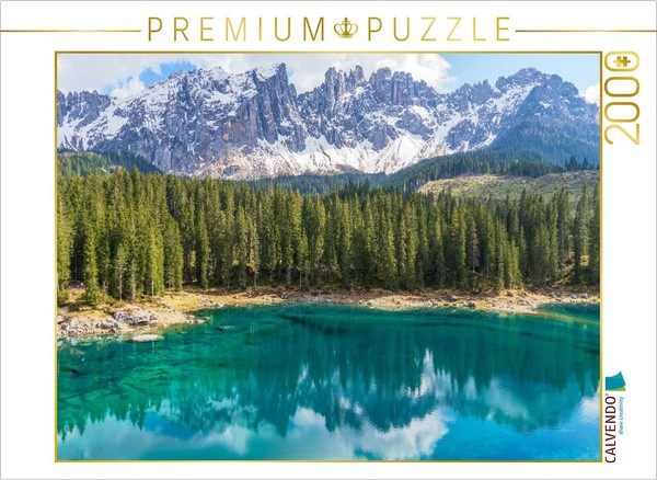 Calvendo Puzzle Lake Carezza, South Tyrol | 2000 Pieces, Finished Size 35.4 × 26-image