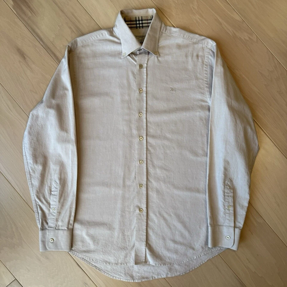 Camisa Burberry Mediana Beige Nova Check London Diseñador Informal Streetwear Foto 2 de 4