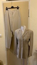 Windsor eleganter leichter Damen Hosen Anzug Blazer Hose Glencheck beige Gr. 38