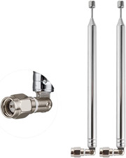 2PCS 8 Sections Telescopic Antenna SMA Male Connector Radio Replacement Antenna