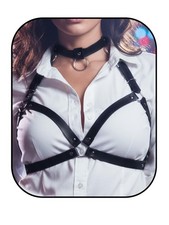 Black Punk Fashion Leather Chest Harness Women Adjustable Night Club Belt