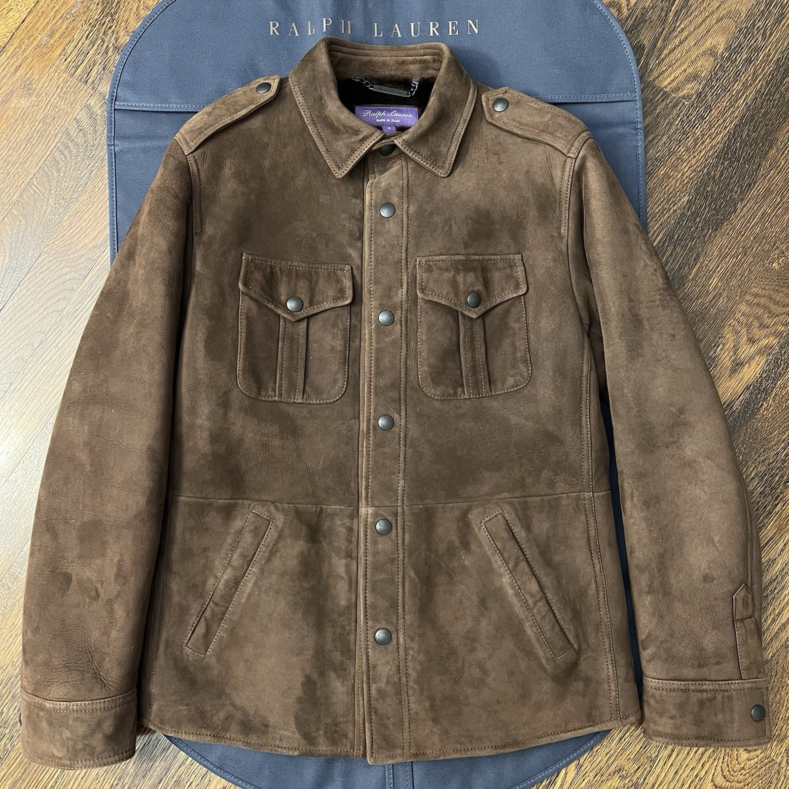 Ralph Lauren Purple label - Chilton Shearling Suede Shirt Jacket -S- $4,995 image 6