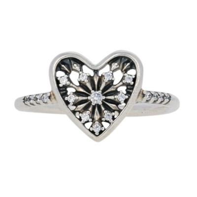 NEW Authentic Pandora Heart of Winter Ring Silver Clear 54 (US