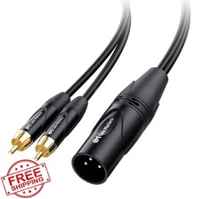 Cable Matters Dual RCA to XLR Stereo Audio Splitter Cable 10ft Black